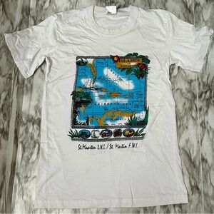 Islands of Paradise Graphic T-Shirt St Martin Map Vintage Tee Vacation Vibes